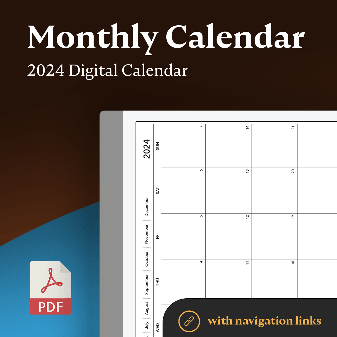 reMarkable tablet Monthly Calendar Planner Template Einkpads