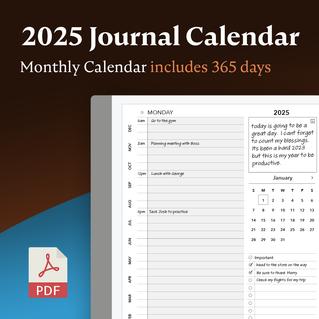 reMarkable tablet 2025 Daily Calendar Planner