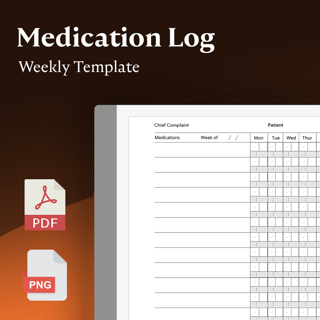 reMarkable tablet - Weekly Medication Log Template