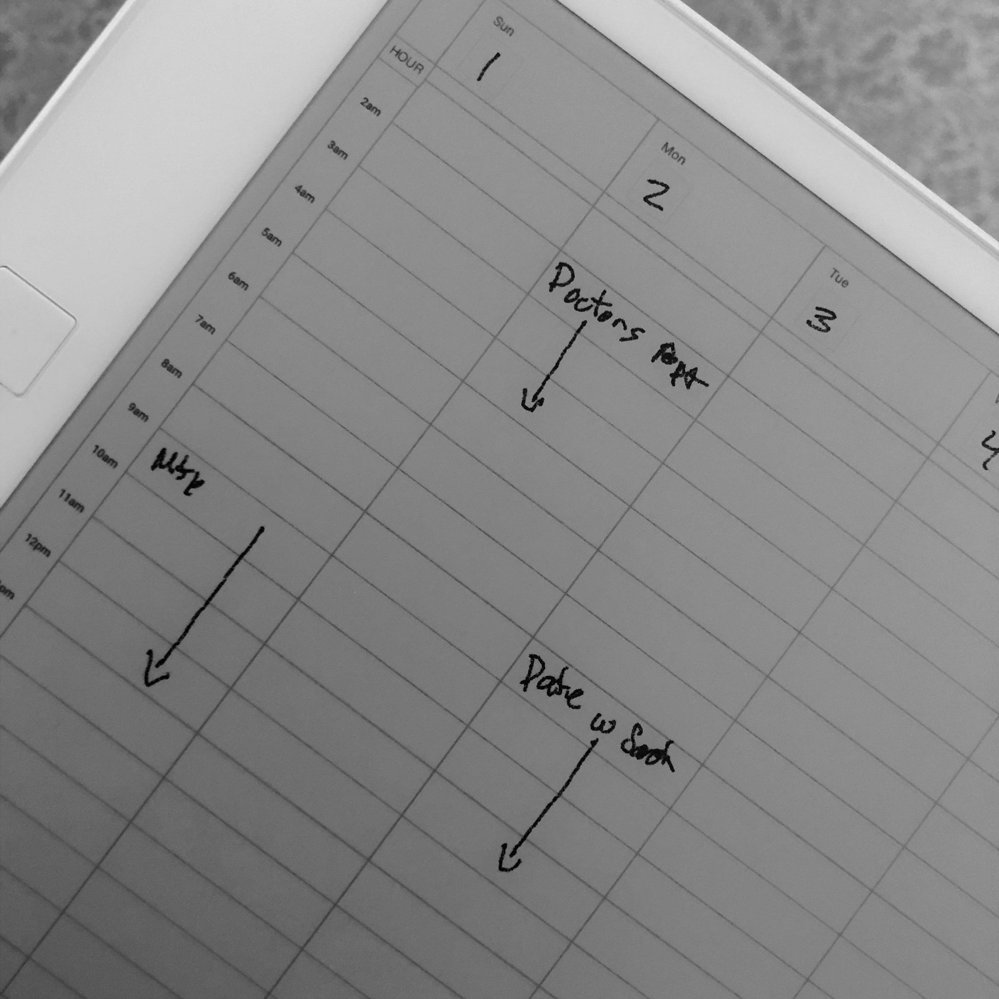 reMarkable tablet Calendar Planner Template Einkpads